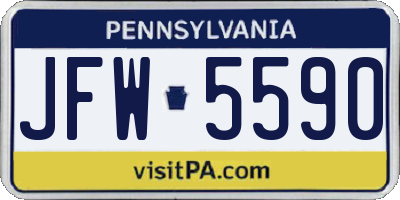 PA license plate JFW5590