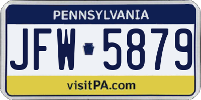 PA license plate JFW5879
