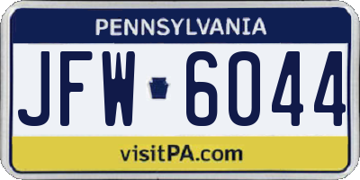PA license plate JFW6044