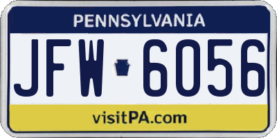 PA license plate JFW6056