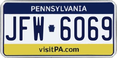 PA license plate JFW6069