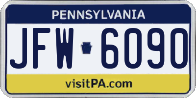 PA license plate JFW6090