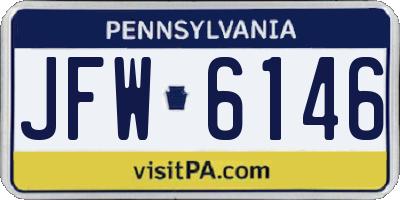PA license plate JFW6146