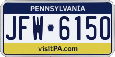 PA license plate JFW6150