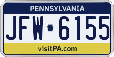 PA license plate JFW6155
