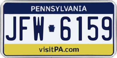PA license plate JFW6159