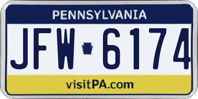PA license plate JFW6174