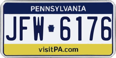 PA license plate JFW6176