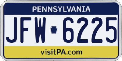 PA license plate JFW6225