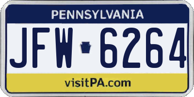 PA license plate JFW6264