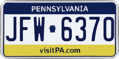 PA license plate JFW6370