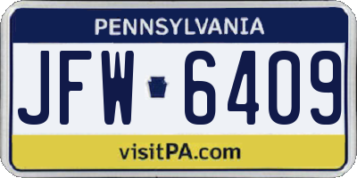 PA license plate JFW6409