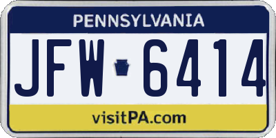 PA license plate JFW6414
