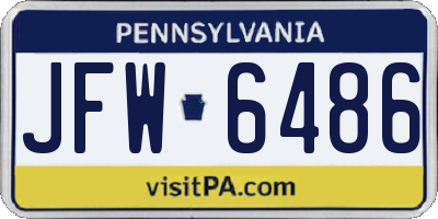 PA license plate JFW6486