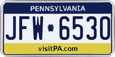 PA license plate JFW6530