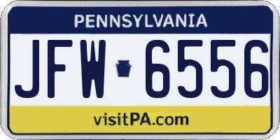 PA license plate JFW6556