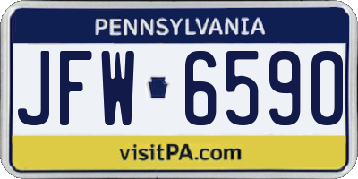 PA license plate JFW6590