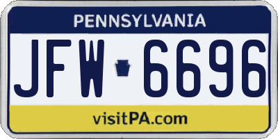 PA license plate JFW6696