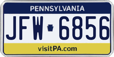 PA license plate JFW6856