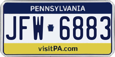 PA license plate JFW6883