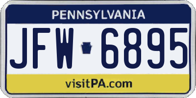 PA license plate JFW6895