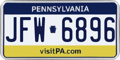 PA license plate JFW6896