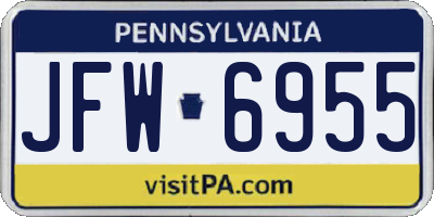 PA license plate JFW6955