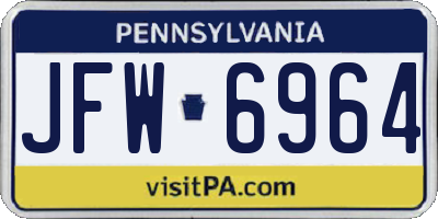PA license plate JFW6964