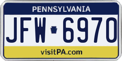 PA license plate JFW6970