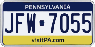 PA license plate JFW7055