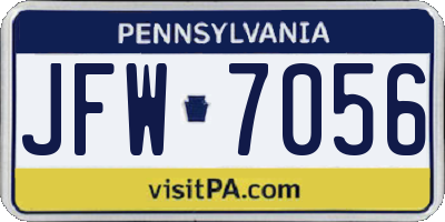 PA license plate JFW7056