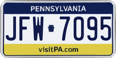 PA license plate JFW7095
