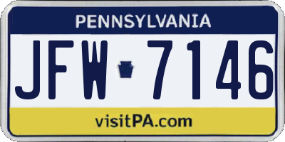 PA license plate JFW7146