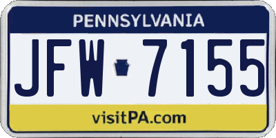 PA license plate JFW7155