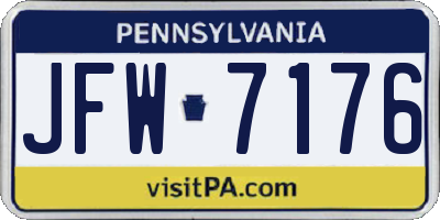 PA license plate JFW7176