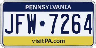 PA license plate JFW7264