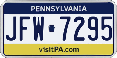 PA license plate JFW7295