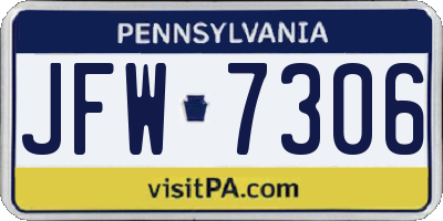 PA license plate JFW7306