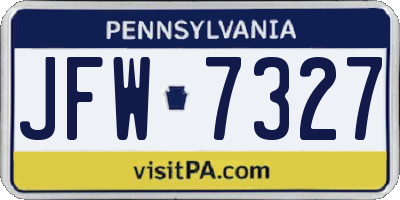 PA license plate JFW7327
