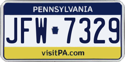 PA license plate JFW7329