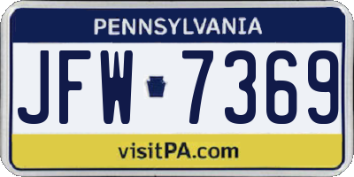 PA license plate JFW7369
