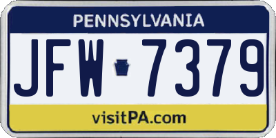 PA license plate JFW7379