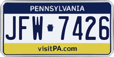 PA license plate JFW7426