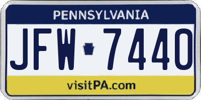 PA license plate JFW7440