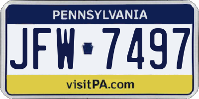 PA license plate JFW7497