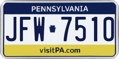 PA license plate JFW7510