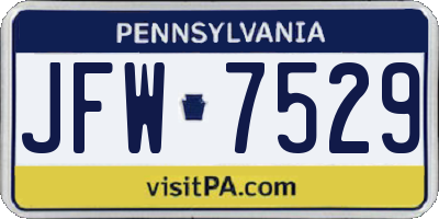 PA license plate JFW7529