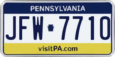 PA license plate JFW7710
