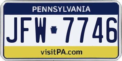 PA license plate JFW7746