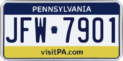 PA license plate JFW7901